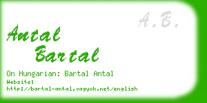 antal bartal business card